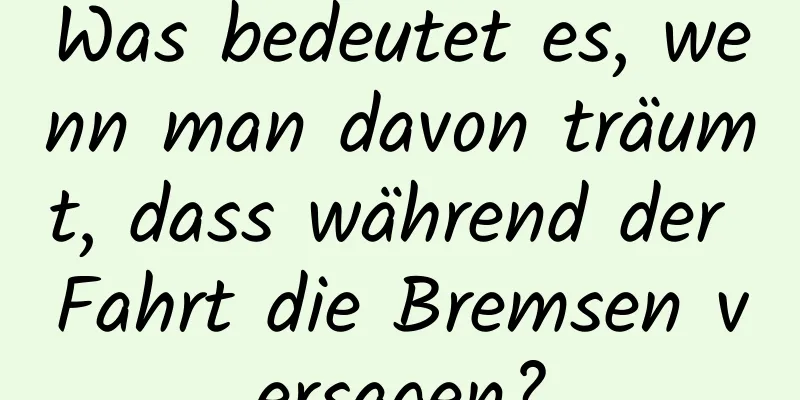 Was bedeutet es, wenn man davon träumt, dass während der Fahrt die Bremsen versagen?