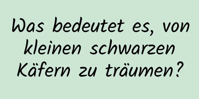 Was bedeutet es, von kleinen schwarzen Käfern zu träumen?