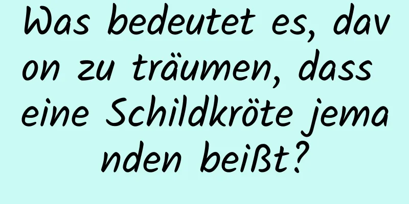 Was bedeutet es, davon zu träumen, dass eine Schildkröte jemanden beißt?