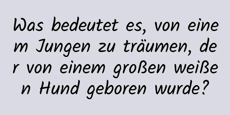 Was bedeutet es, von einem Jungen zu träumen, der von einem großen weißen Hund geboren wurde?