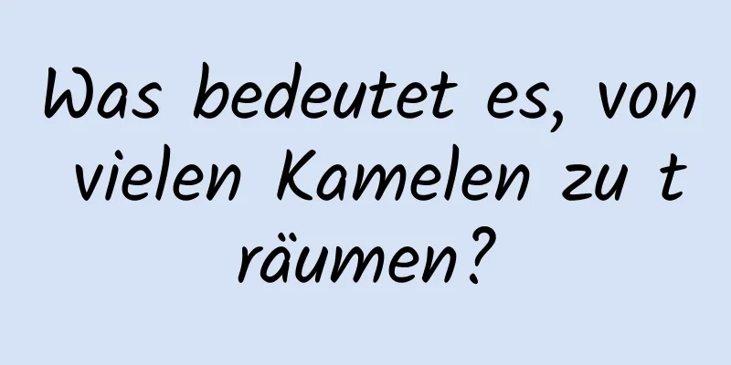 Was bedeutet es, von vielen Kamelen zu träumen?