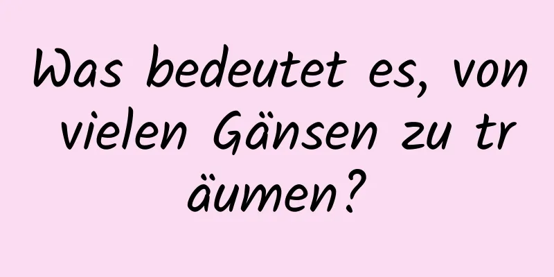 Was bedeutet es, von vielen Gänsen zu träumen?