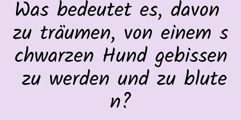 Was bedeutet es, davon zu träumen, von einem schwarzen Hund gebissen zu werden und zu bluten?