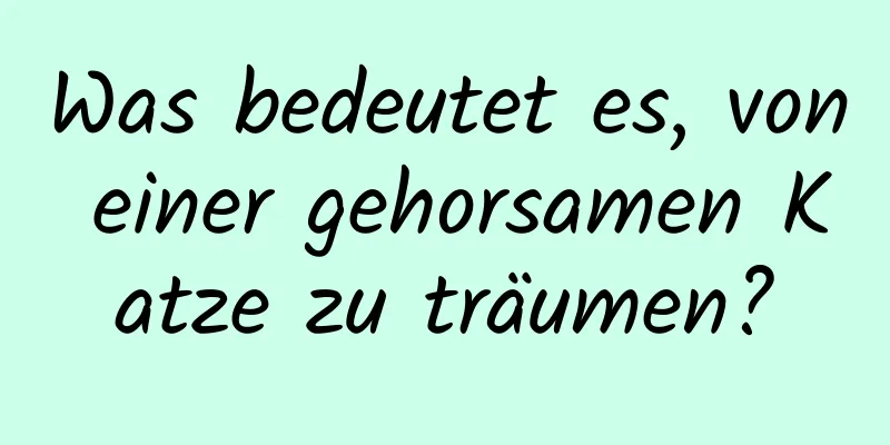 Was bedeutet es, von einer gehorsamen Katze zu träumen?