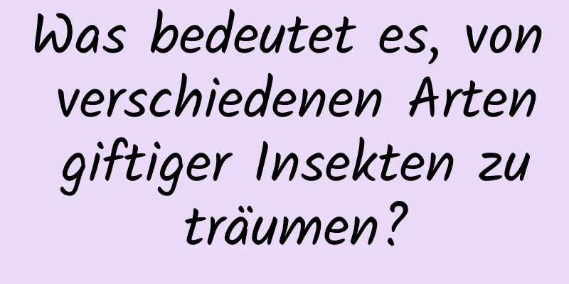 Was bedeutet es, von verschiedenen Arten giftiger Insekten zu träumen?