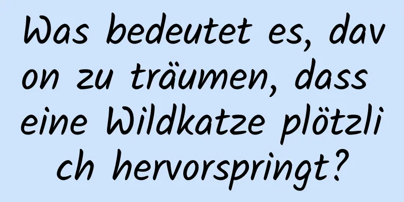 Was bedeutet es, davon zu träumen, dass eine Wildkatze plötzlich hervorspringt?