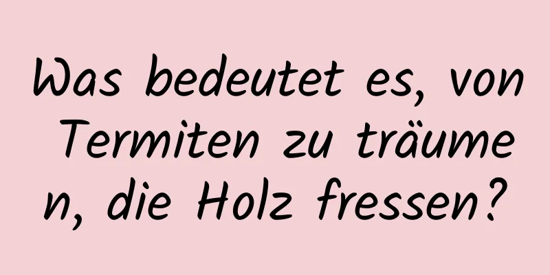 Was bedeutet es, von Termiten zu träumen, die Holz fressen?