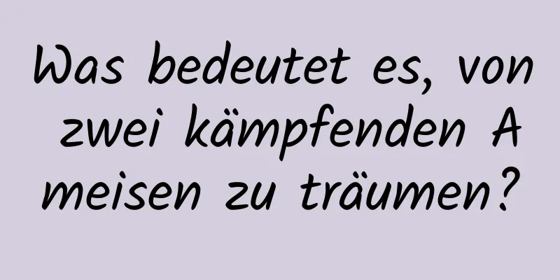 Was bedeutet es, von zwei kämpfenden Ameisen zu träumen?