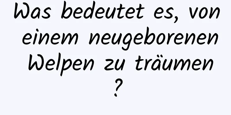 Was bedeutet es, von einem neugeborenen Welpen zu träumen?