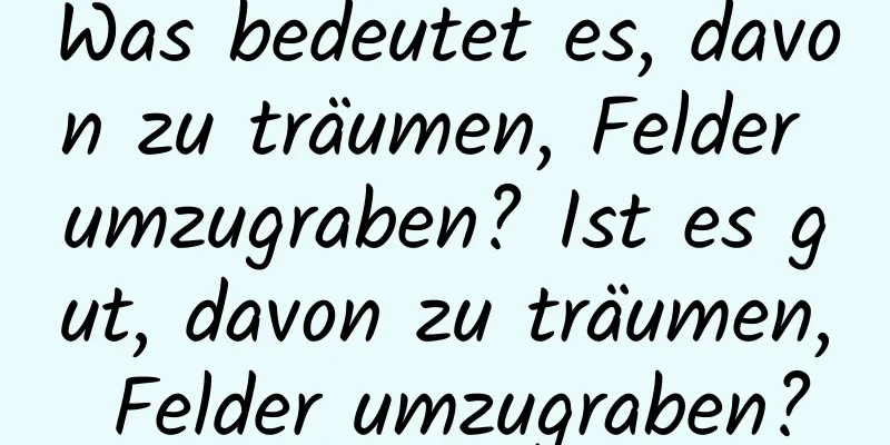 Was bedeutet es, davon zu träumen, Felder umzugraben? Ist es gut, davon zu träumen, Felder umzugraben?