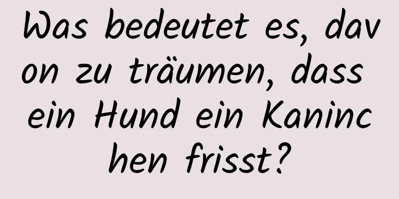 Was bedeutet es, davon zu träumen, dass ein Hund ein Kaninchen frisst?