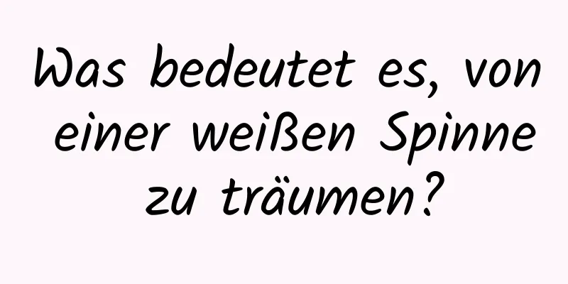 Was bedeutet es, von einer weißen Spinne zu träumen?