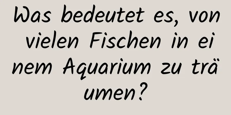 Was bedeutet es, von vielen Fischen in einem Aquarium zu träumen?