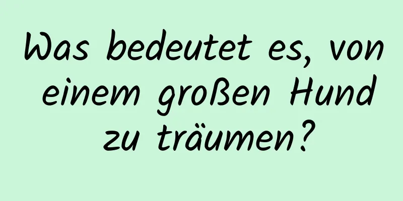 Was bedeutet es, von einem großen Hund zu träumen?