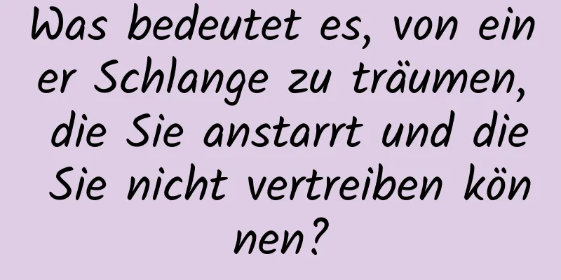 Was bedeutet es, von einer Schlange zu träumen, die Sie anstarrt und die Sie nicht vertreiben können?