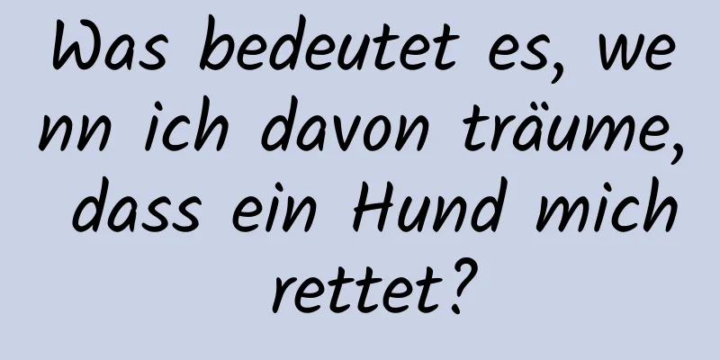 Was bedeutet es, wenn ich davon träume, dass ein Hund mich rettet?