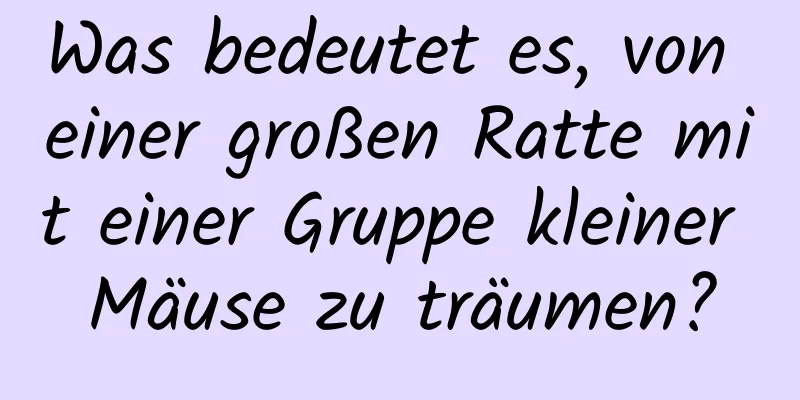 Was bedeutet es, von einer großen Ratte mit einer Gruppe kleiner Mäuse zu träumen?