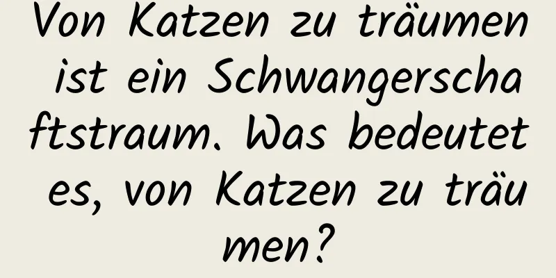 Von Katzen zu träumen ist ein Schwangerschaftstraum. Was bedeutet es, von Katzen zu träumen?