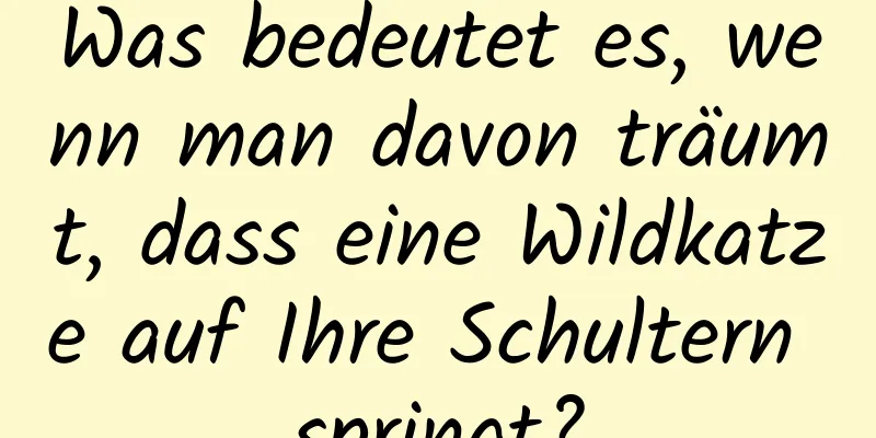 Was bedeutet es, wenn man davon träumt, dass eine Wildkatze auf Ihre Schultern springt?