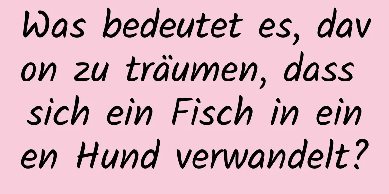 Was bedeutet es, davon zu träumen, dass sich ein Fisch in einen Hund verwandelt?