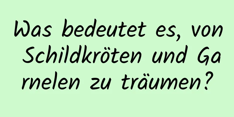 Was bedeutet es, von Schildkröten und Garnelen zu träumen?