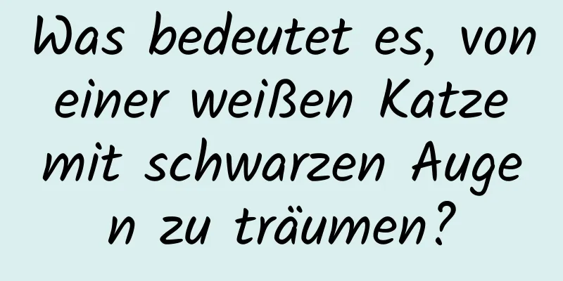 Was bedeutet es, von einer weißen Katze mit schwarzen Augen zu träumen?