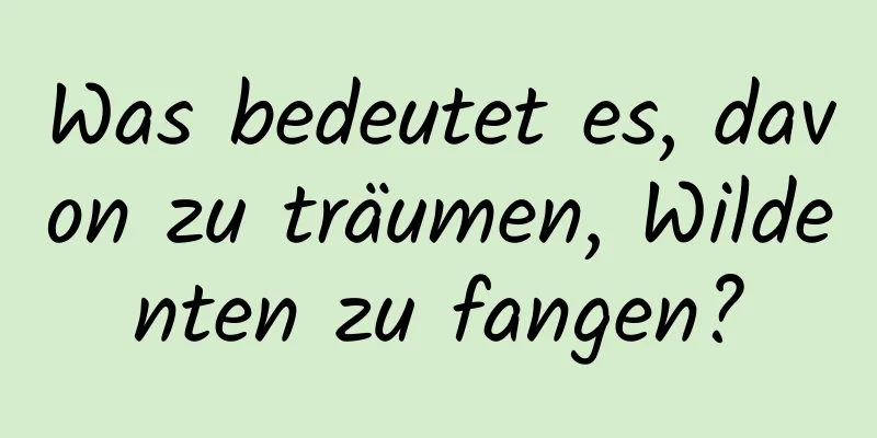 Was bedeutet es, davon zu träumen, Wildenten zu fangen?