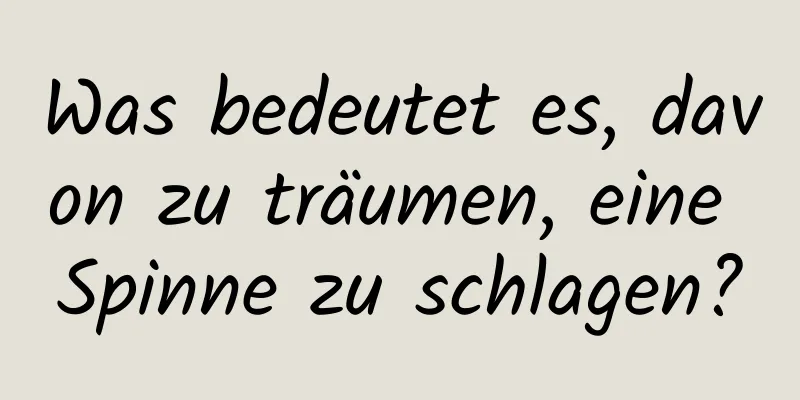 Was bedeutet es, davon zu träumen, eine Spinne zu schlagen?