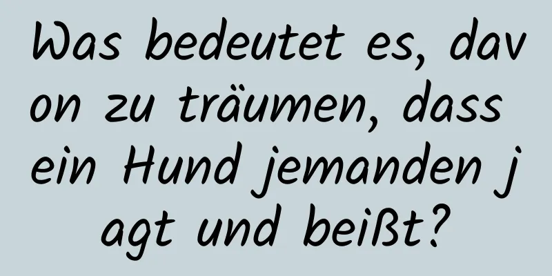 Was bedeutet es, davon zu träumen, dass ein Hund jemanden jagt und beißt?