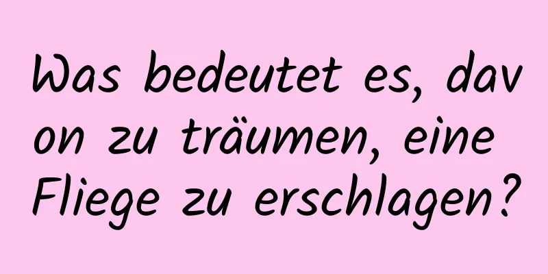 Was bedeutet es, davon zu träumen, eine Fliege zu erschlagen?