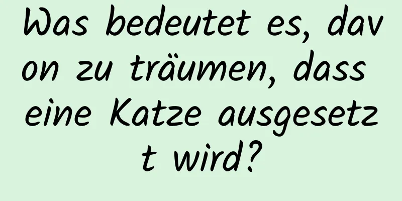 Was bedeutet es, davon zu träumen, dass eine Katze ausgesetzt wird?