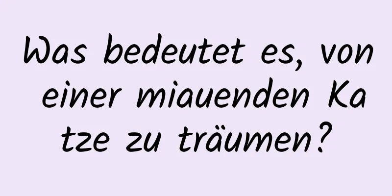 Was bedeutet es, von einer miauenden Katze zu träumen?