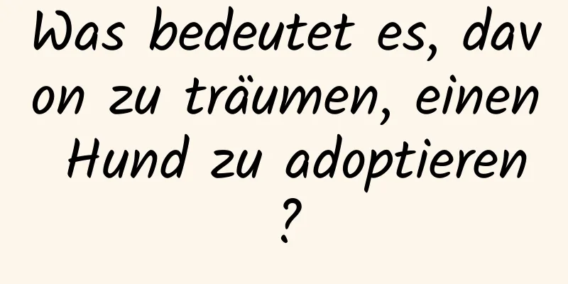 Was bedeutet es, davon zu träumen, einen Hund zu adoptieren?