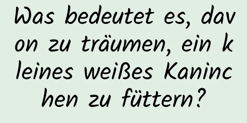 Was bedeutet es, davon zu träumen, ein kleines weißes Kaninchen zu füttern?