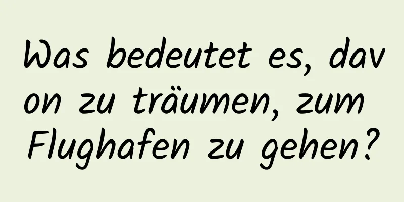 Was bedeutet es, davon zu träumen, zum Flughafen zu gehen?