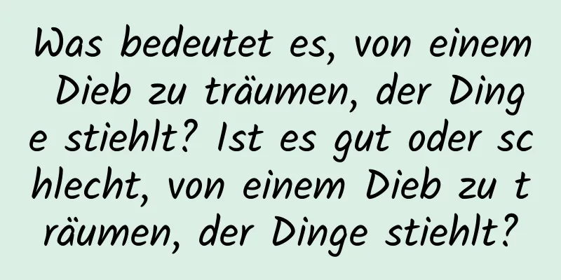 Was bedeutet es, von einem Dieb zu träumen, der Dinge stiehlt? Ist es gut oder schlecht, von einem Dieb zu träumen, der Dinge stiehlt?