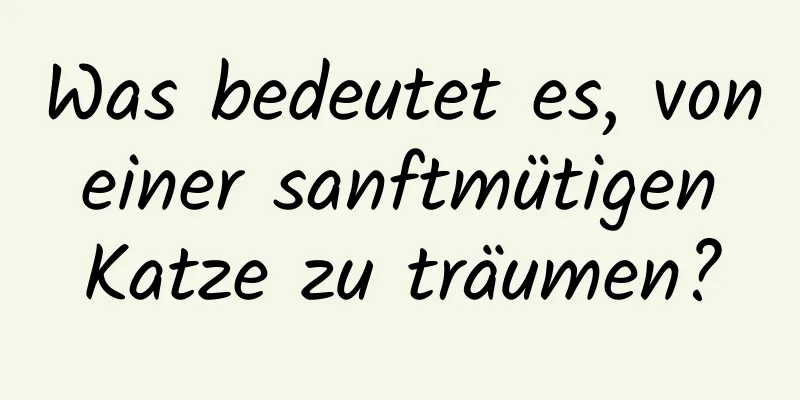 Was bedeutet es, von einer sanftmütigen Katze zu träumen?