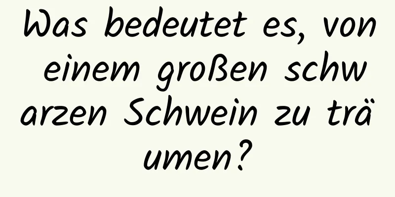 Was bedeutet es, von einem großen schwarzen Schwein zu träumen?