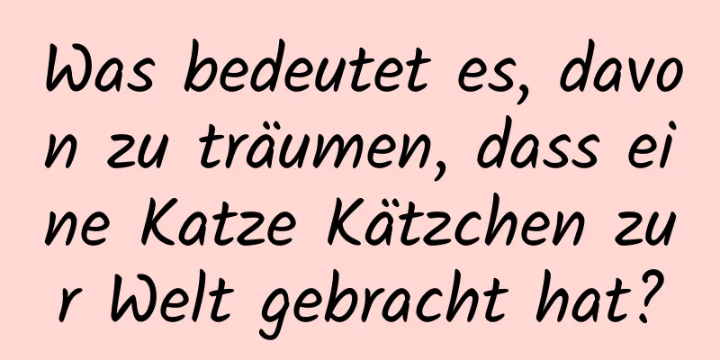 Was bedeutet es, davon zu träumen, dass eine Katze Kätzchen zur Welt gebracht hat?