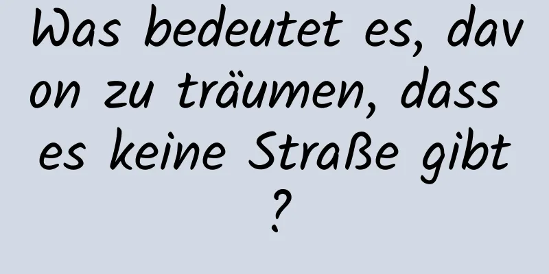 Was bedeutet es, davon zu träumen, dass es keine Straße gibt?