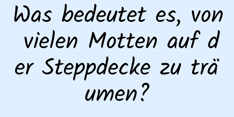 Was bedeutet es, von vielen Motten auf der Steppdecke zu träumen?