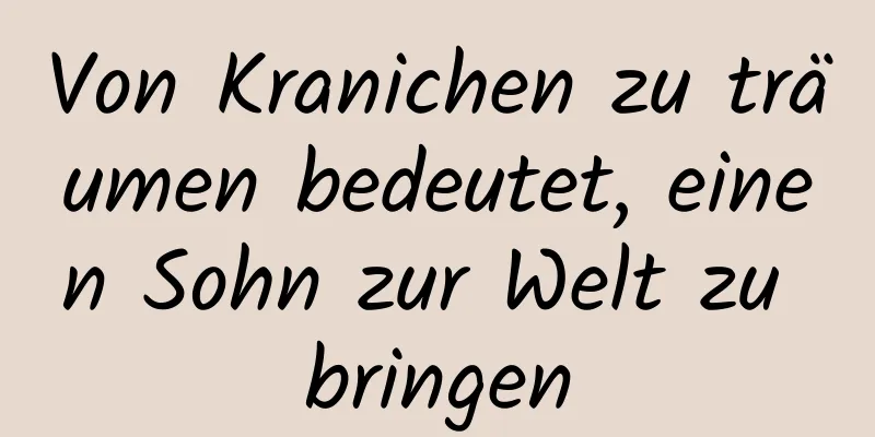 Von Kranichen zu träumen bedeutet, einen Sohn zur Welt zu bringen