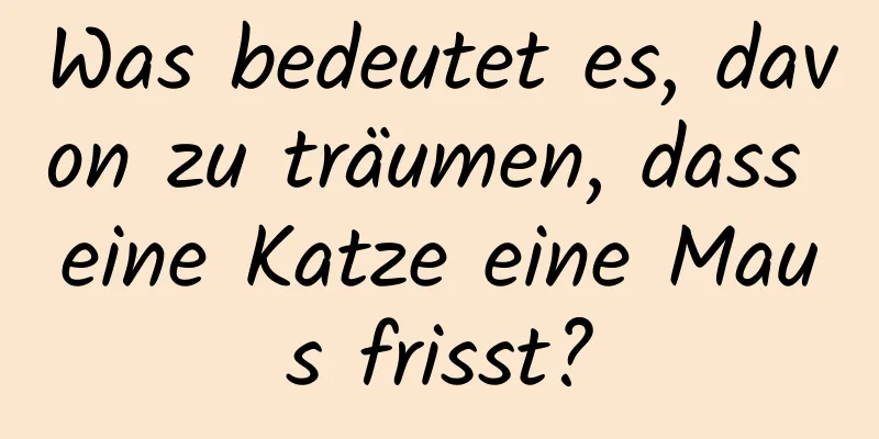 Was bedeutet es, davon zu träumen, dass eine Katze eine Maus frisst?