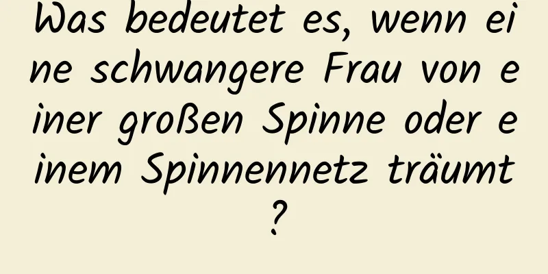 Was bedeutet es, wenn eine schwangere Frau von einer großen Spinne oder einem Spinnennetz träumt?