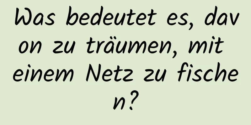 Was bedeutet es, davon zu träumen, mit einem Netz zu fischen?