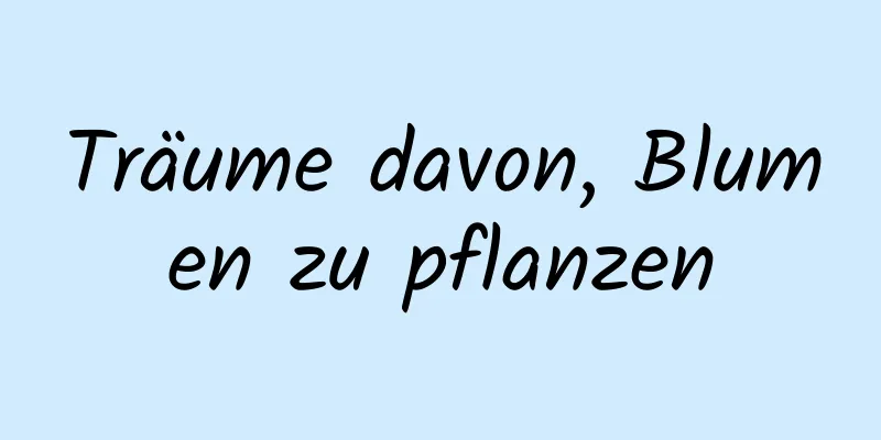 Träume davon, Blumen zu pflanzen