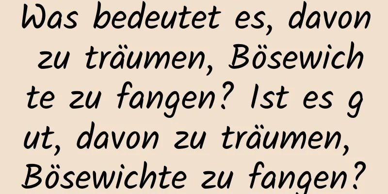 Was bedeutet es, davon zu träumen, Bösewichte zu fangen? Ist es gut, davon zu träumen, Bösewichte zu fangen?