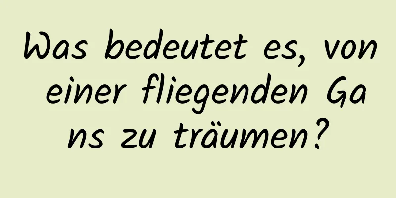 Was bedeutet es, von einer fliegenden Gans zu träumen?