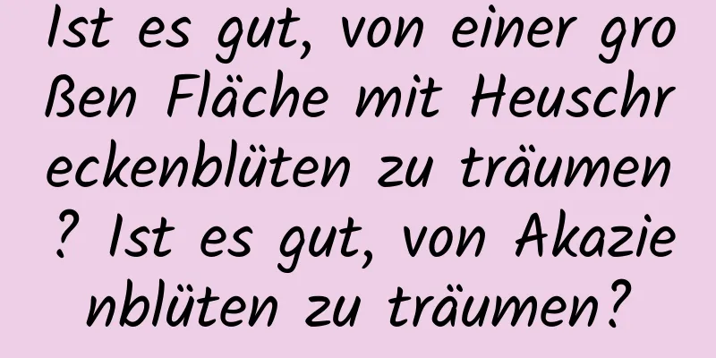 Ist es gut, von einer großen Fläche mit Heuschreckenblüten zu träumen? Ist es gut, von Akazienblüten zu träumen?