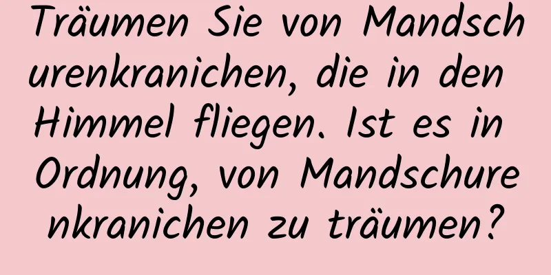 Träumen Sie von Mandschurenkranichen, die in den Himmel fliegen. Ist es in Ordnung, von Mandschurenkranichen zu träumen?